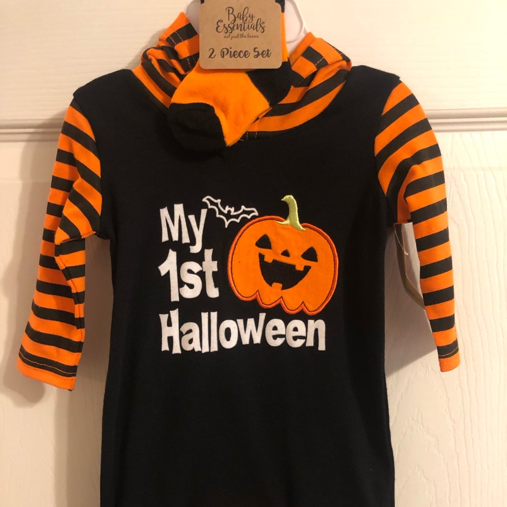 NWT! Infant Baby Essentials, My 1st Halloween Outfit, 2-Piece Set, 3 months